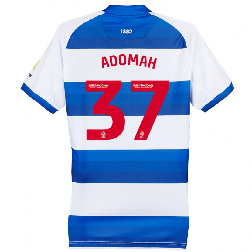 Danxen Niño Camiseta Albert Adomah #37 Blanco Azul 1ª Equipación 2024/25 La Camisa