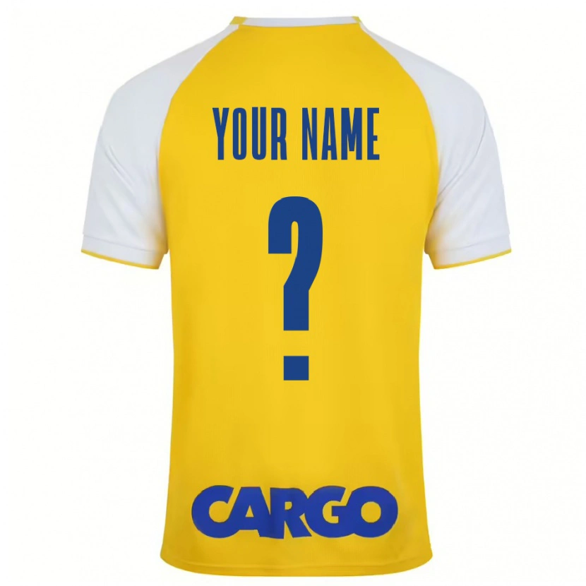 Danxen Niño Camiseta Su Nombre #0 Amarillo Blanco 1ª Equipación 2024/25 La Camisa