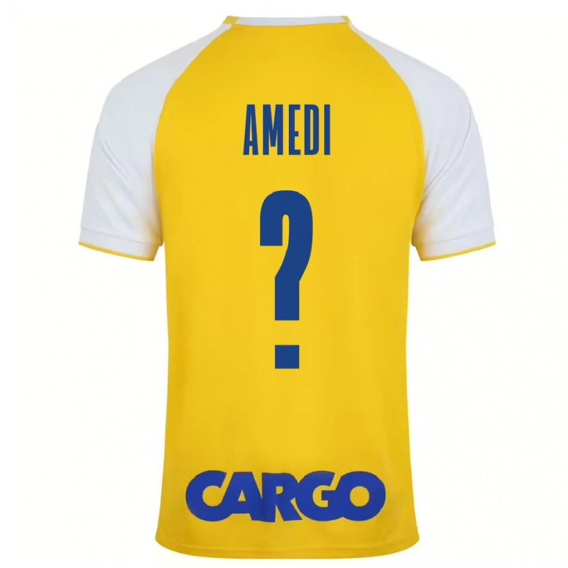 Danxen Niño Camiseta Roei Amedi #0 Amarillo Blanco 1ª Equipación 2024/25 La Camisa