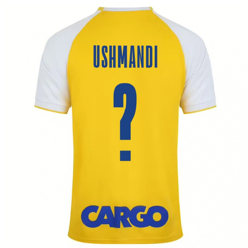 Danxen Niño Camiseta Anar Ushmandi #0 Amarillo Blanco 1ª Equipación 2024/25 La Camisa