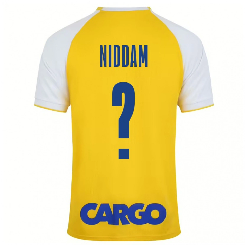 Danxen Niño Camiseta Nadav Niddam #0 Amarillo Blanco 1ª Equipación 2024/25 La Camisa