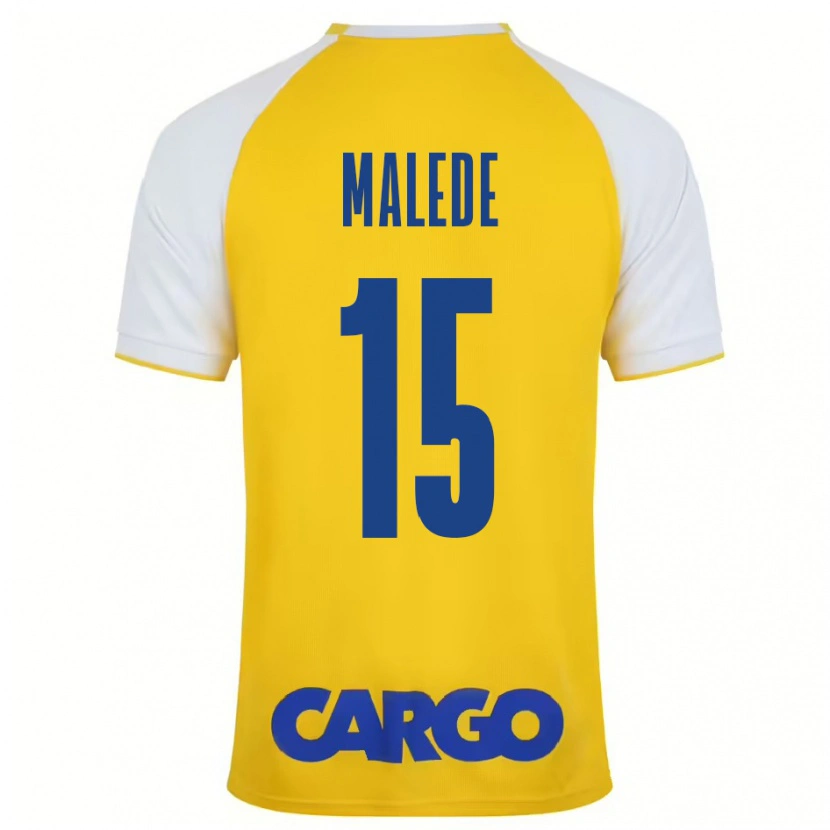 Danxen Niño Camiseta Yonas Malede #15 Amarillo Blanco 1ª Equipación 2024/25 La Camisa