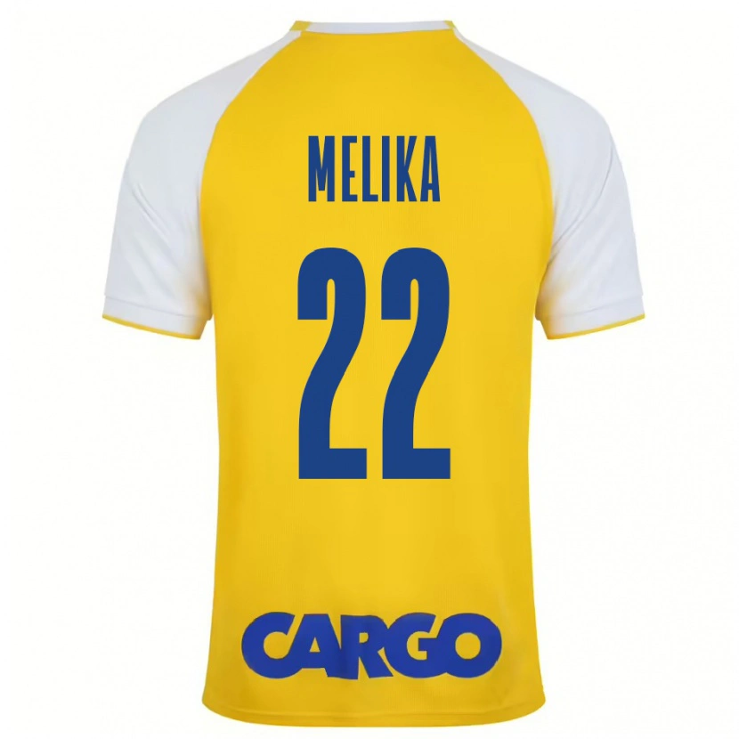 Danxen Niño Camiseta Ofek Melika #22 Amarillo Blanco 1ª Equipación 2024/25 La Camisa