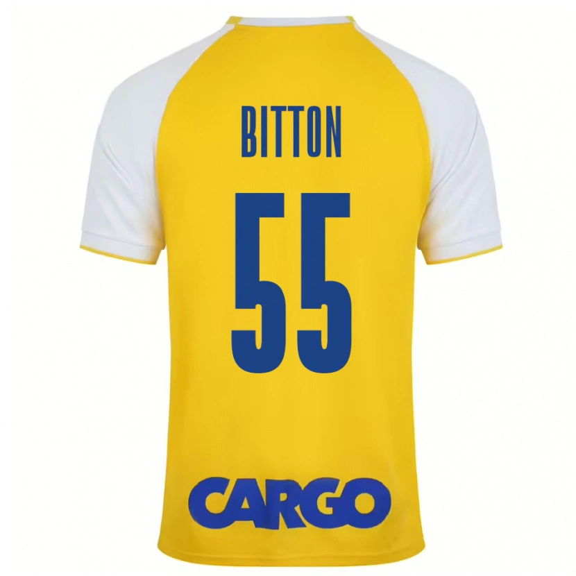 Danxen Niño Camiseta Nir Bitton #55 Amarillo Blanco 1ª Equipación 2024/25 La Camisa