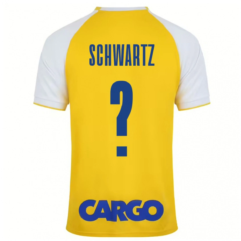 Danxen Niño Camiseta Noam Schwartz #0 Amarillo Blanco 1ª Equipación 2024/25 La Camisa