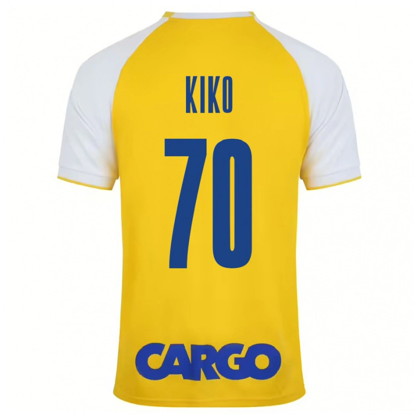 Danxen Niño Camiseta Kiko Bondoso #70 Amarillo Blanco 1ª Equipación 2024/25 La Camisa