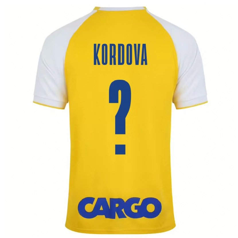 Danxen Niño Camiseta Adir Kordova #0 Amarillo Blanco 1ª Equipación 2024/25 La Camisa