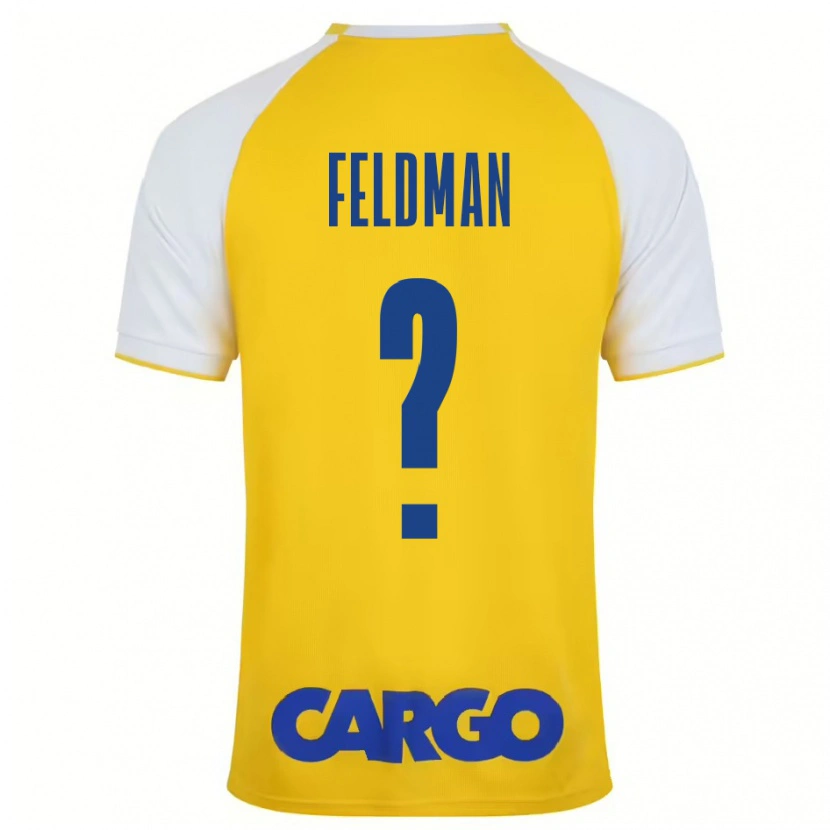 Danxen Niño Camiseta Ron Feldman #0 Amarillo Blanco 1ª Equipación 2024/25 La Camisa