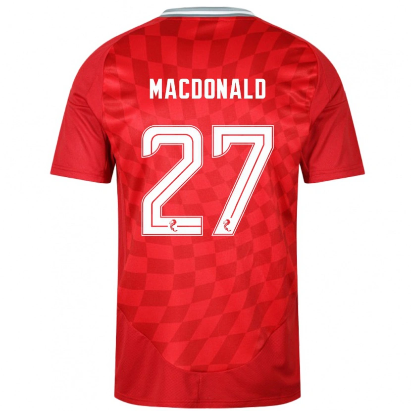 Danxen Niño Camiseta Angus Macdonald #27 Rojo 1ª Equipación 2024/25 La Camisa