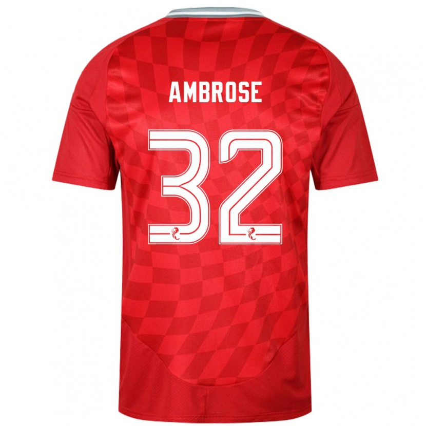 Danxen Niño Camiseta Peter Ambrose #32 Rojo 1ª Equipación 2024/25 La Camisa