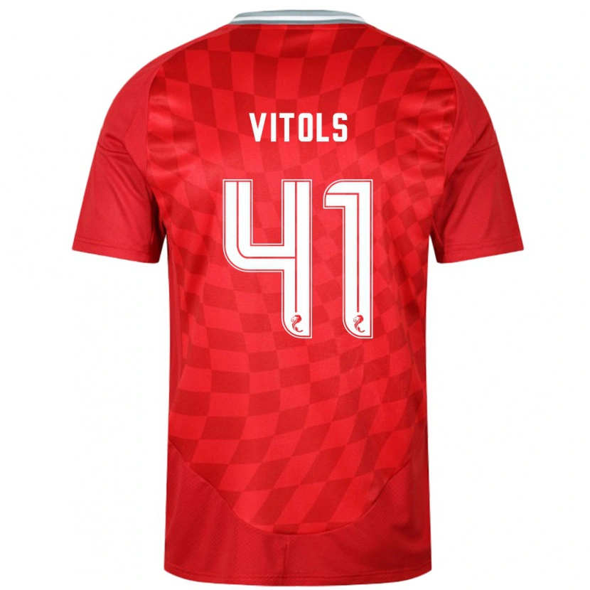 Danxen Niño Camiseta Rodrigo Vitols #41 Rojo 1ª Equipación 2024/25 La Camisa