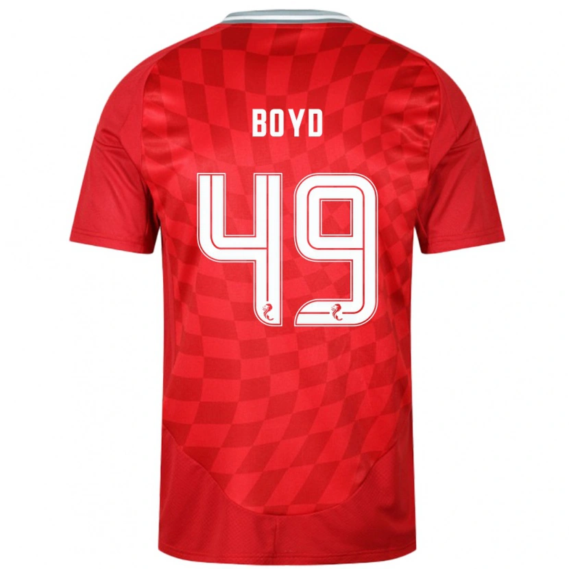 Danxen Niño Camiseta Fletcher Boyd #49 Rojo 1ª Equipación 2024/25 La Camisa