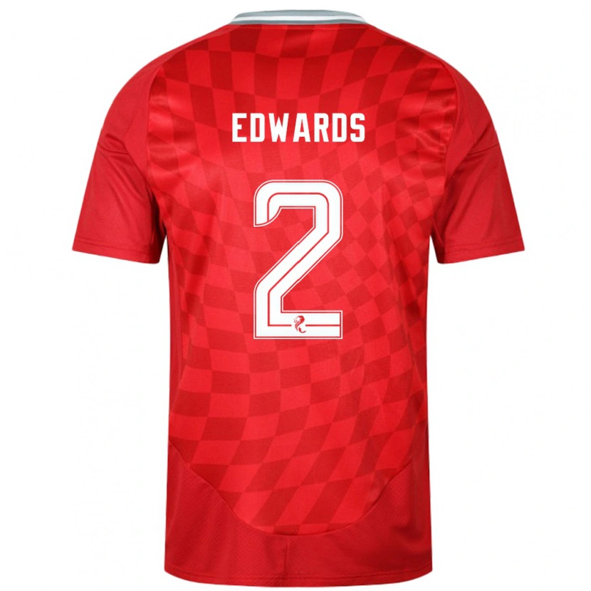 Danxen Niño Camiseta Lois Edwards #2 Rojo 1ª Equipación 2024/25 La Camisa