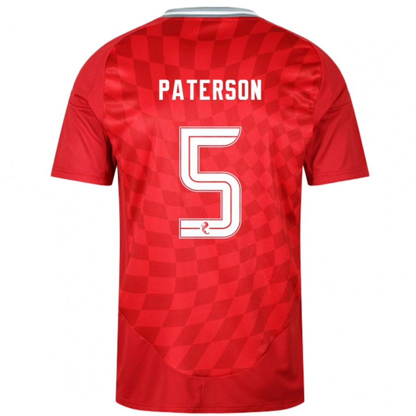 Danxen Niño Camiseta Donna Paterson #5 Rojo 1ª Equipación 2024/25 La Camisa