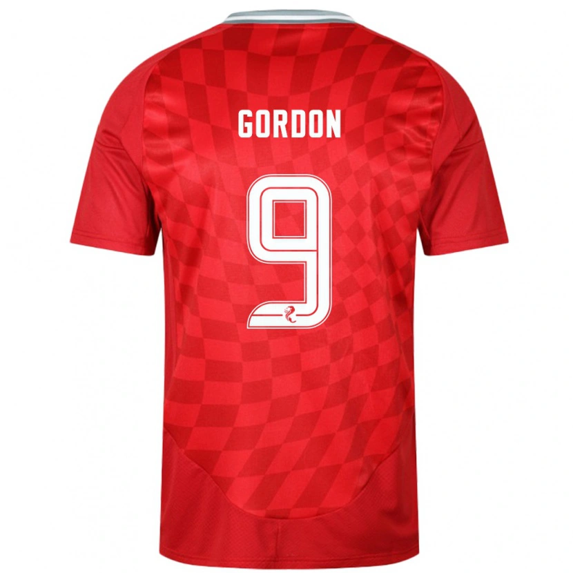 Danxen Niño Camiseta Lauren Gordon #9 Rojo 1ª Equipación 2024/25 La Camisa