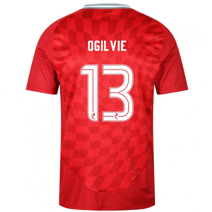 Danxen Niño Camiseta Francesca Ogilvie #13 Rojo 1ª Equipación 2024/25 La Camisa