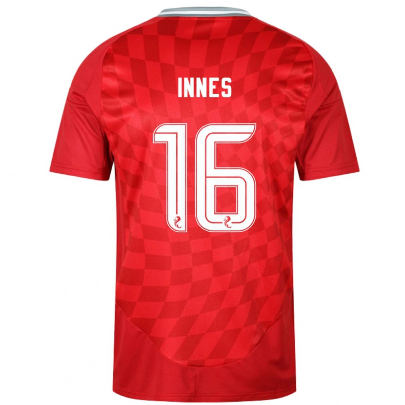 Danxen Niño Camiseta Hannah Innes #16 Rojo 1ª Equipación 2024/25 La Camisa