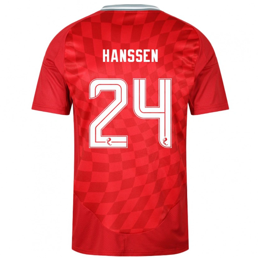 Danxen Niño Camiseta Nadine Hanssen #24 Rojo 1ª Equipación 2024/25 La Camisa