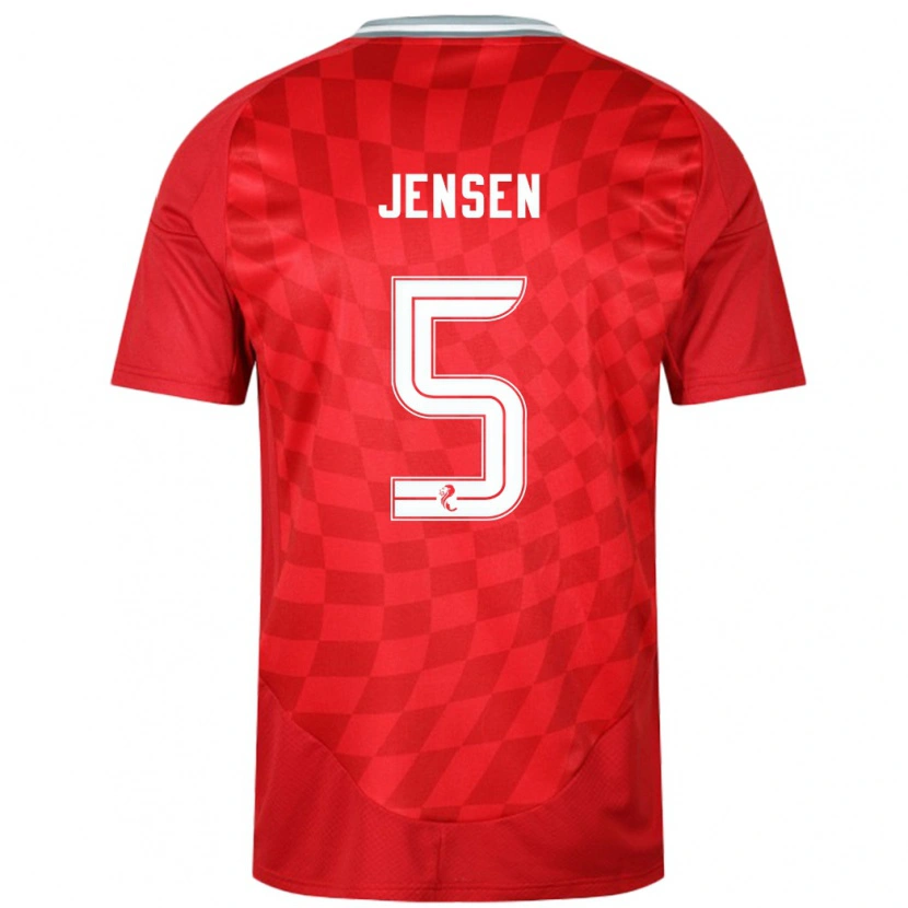 Danxen Niño Camiseta Richard Jensen #5 Rojo 1ª Equipación 2024/25 La Camisa