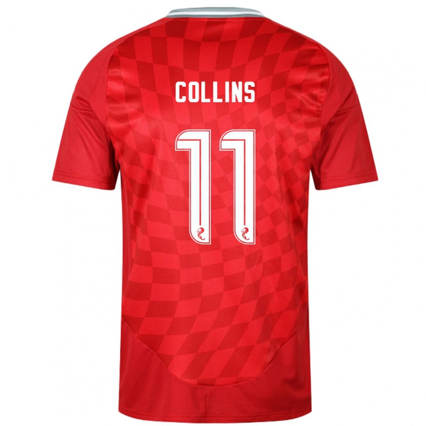 Danxen Niño Camiseta Bailley Collins #11 Rojo 1ª Equipación 2024/25 La Camisa