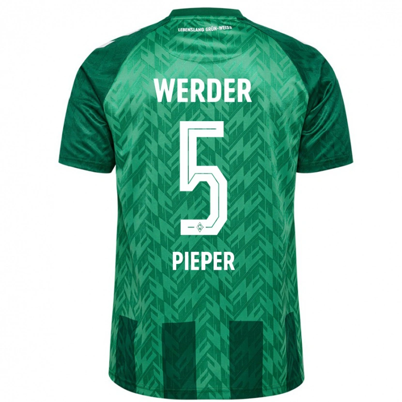 Danxen Niño Camiseta Amos Pieper #5 Verde 1ª Equipación 2024/25 La Camisa