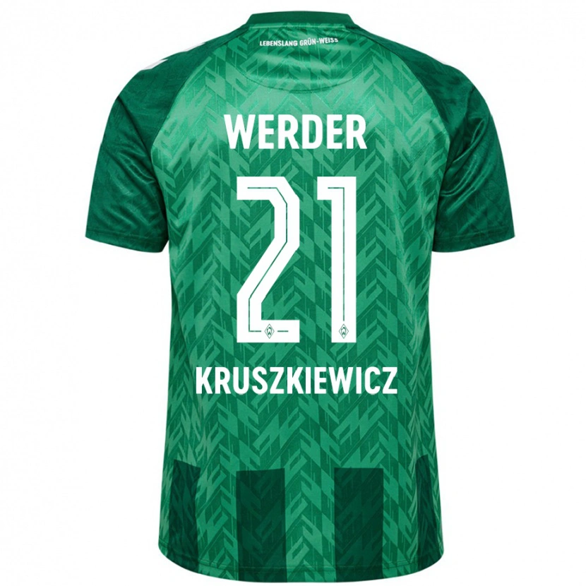 Danxen Niño Camiseta Jakub Kruszkiewicz #21 Verde 1ª Equipación 2024/25 La Camisa