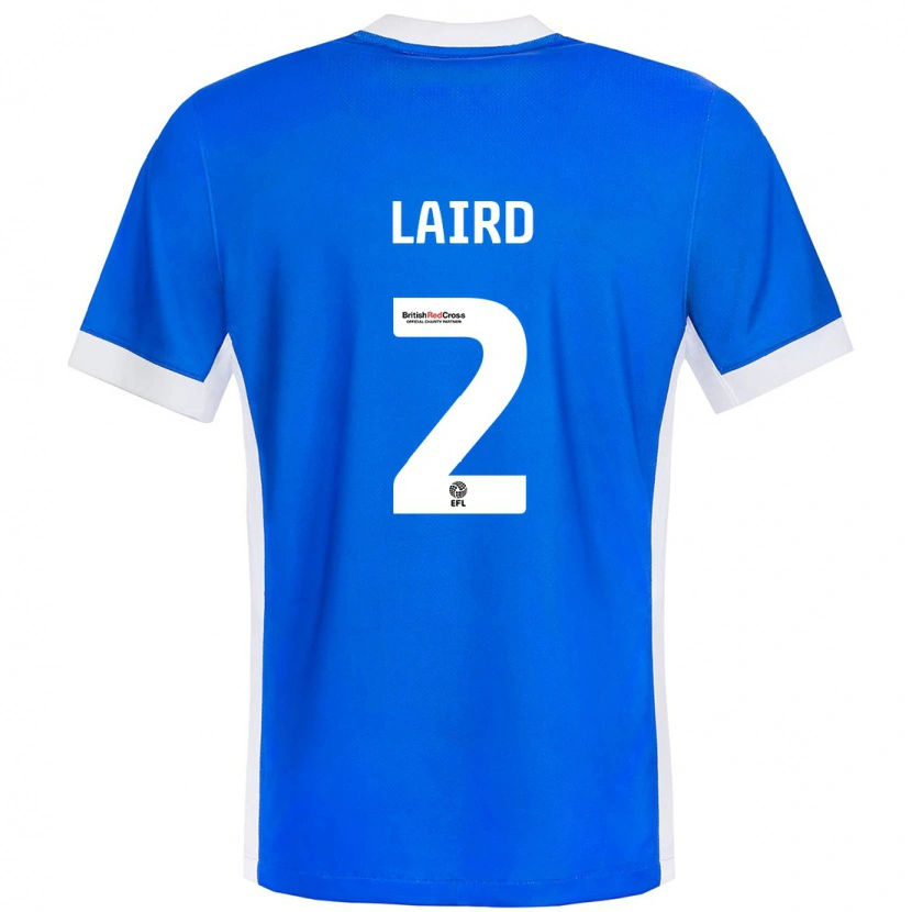 Danxen Niño Camiseta Ethan Laird #2 Azul Blanco 1ª Equipación 2024/25 La Camisa