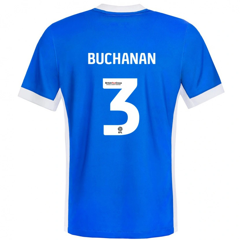 Danxen Niño Camiseta Lee Buchanan #3 Azul Blanco 1ª Equipación 2024/25 La Camisa