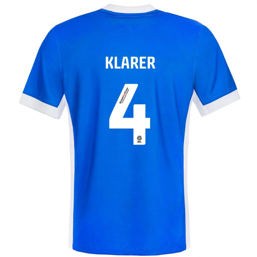 Danxen Niño Camiseta Christoph Klarer #4 Azul Blanco 1ª Equipación 2024/25 La Camisa