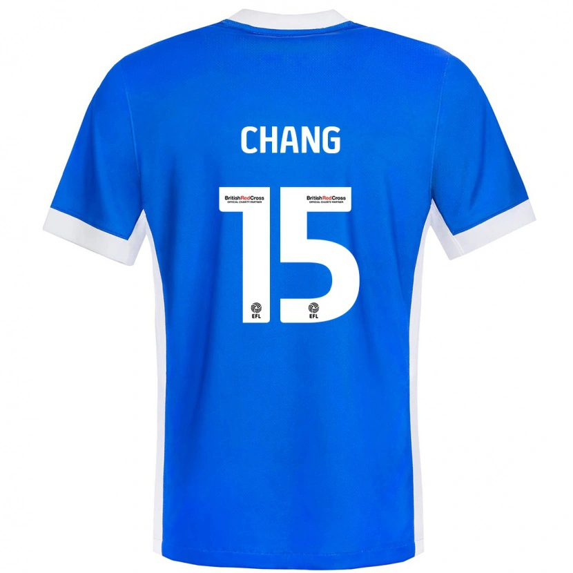 Danxen Niño Camiseta Alfie Chang #15 Azul Blanco 1ª Equipación 2024/25 La Camisa