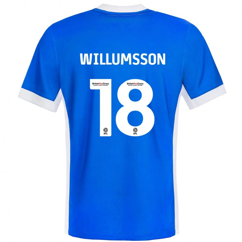 Danxen Niño Camiseta Willum Thór Willumsson #18 Azul Blanco 1ª Equipación 2024/25 La Camisa