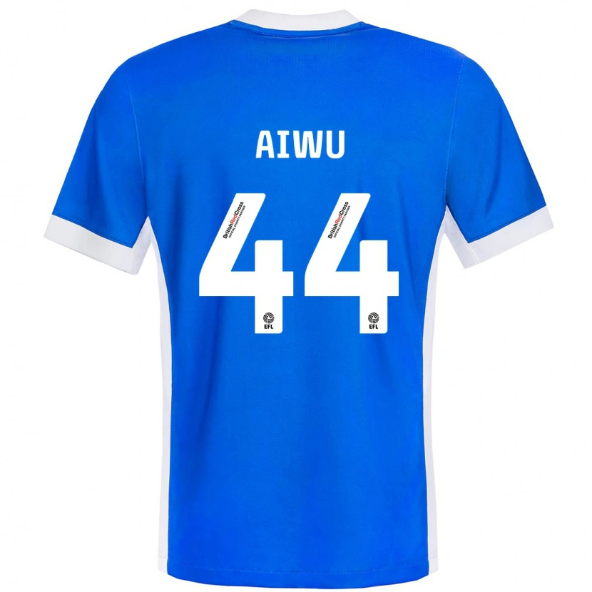 Danxen Niño Camiseta Emanuel Aiwu #44 Azul Blanco 1ª Equipación 2024/25 La Camisa