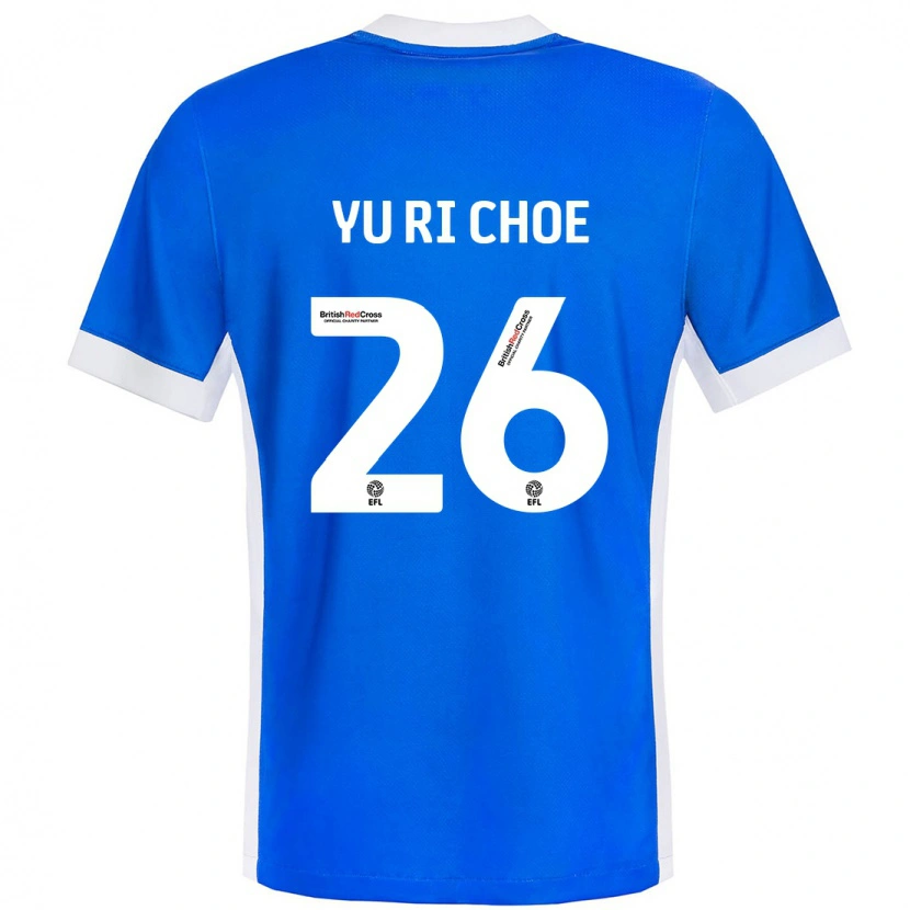 Danxen Niño Camiseta Yu-Ri Choe #26 Azul Blanco 1ª Equipación 2024/25 La Camisa