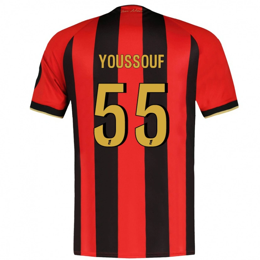 Danxen Niño Camiseta Youssouf Ndayishimiye #55 Rojo Negro 1ª Equipación 2024/25 La Camisa