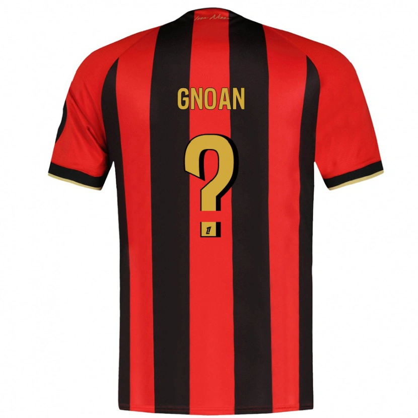 Danxen Niño Camiseta Ebroni Gnoan #0 Rojo Negro 1ª Equipación 2024/25 La Camisa