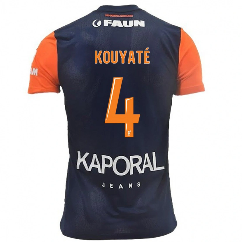 Danxen Niño Camiseta Kiki Kouyaté #4 Azul Marino Naranja 1ª Equipación 2024/25 La Camisa