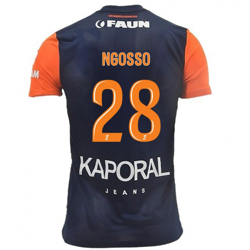 Danxen Niño Camiseta Glenn Ngosso #28 Azul Marino Naranja 1ª Equipación 2024/25 La Camisa