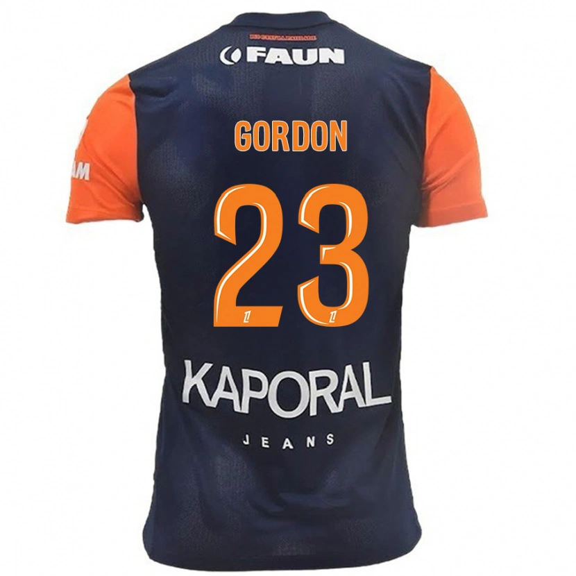 Danxen Niño Camiseta Sh'nia Gordon #23 Azul Marino Naranja 1ª Equipación 2024/25 La Camisa