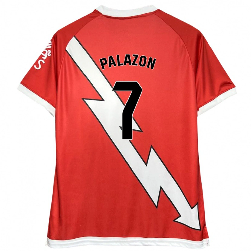 Danxen Niño Camiseta Isi Palazón #7 Blanco Rojo 1ª Equipación 2024/25 La Camisa