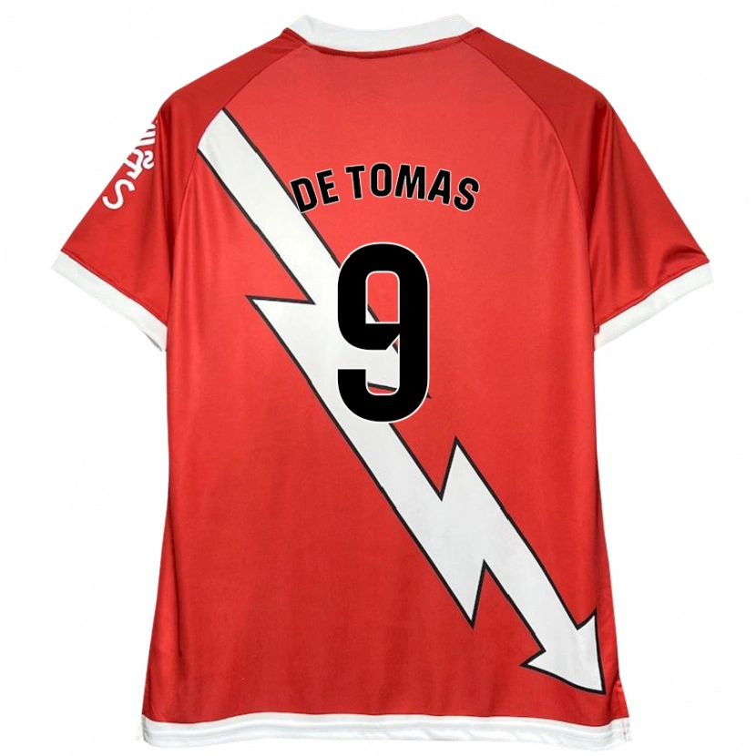 Danxen Niño Camiseta Raúl De Tomás #9 Blanco Rojo 1ª Equipación 2024/25 La Camisa