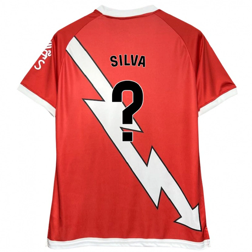 Danxen Niño Camiseta Santiago Silva #0 Blanco Rojo 1ª Equipación 2024/25 La Camisa