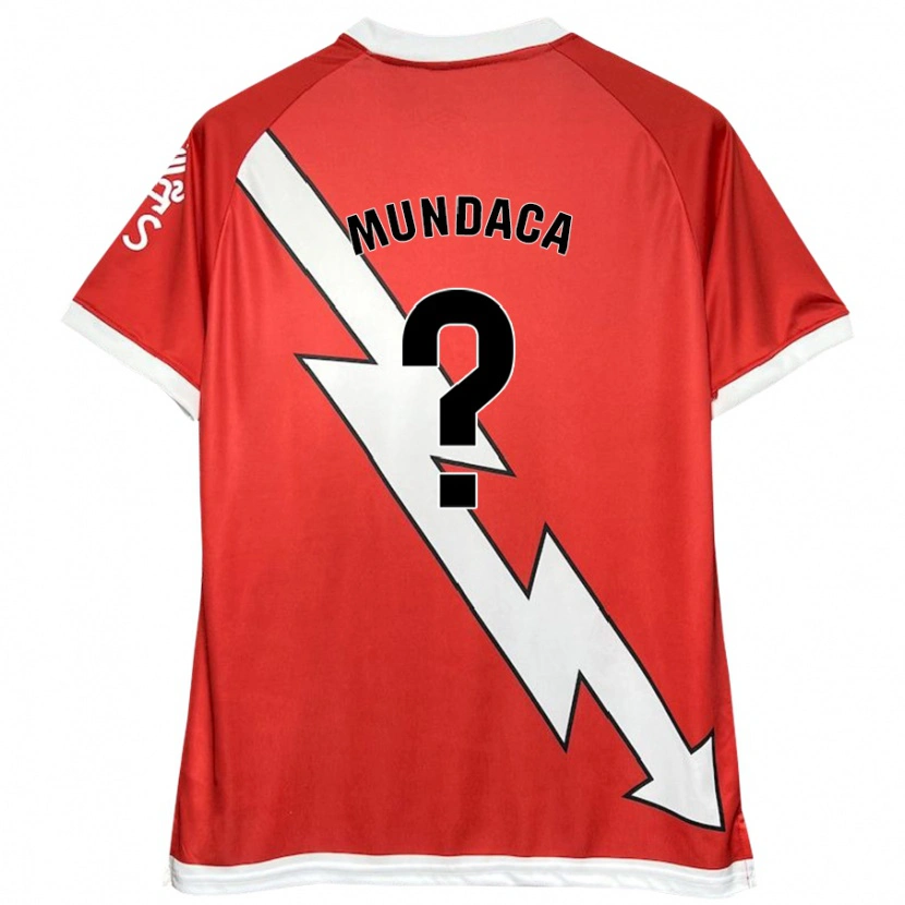 Danxen Niño Camiseta Rodrigo Mundaca #0 Blanco Rojo 1ª Equipación 2024/25 La Camisa