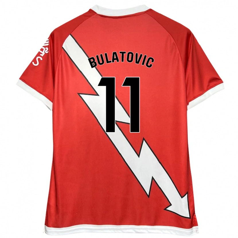 Danxen Niño Camiseta Slađana Bulatović #11 Blanco Rojo 1ª Equipación 2024/25 La Camisa