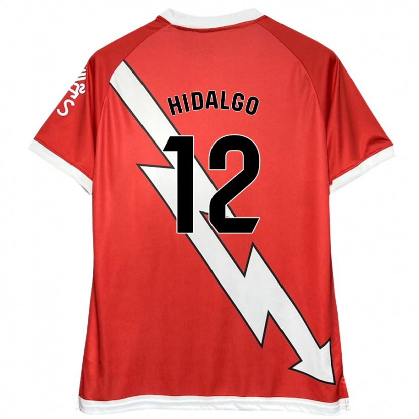 Danxen Niño Camiseta Patri Hidalgo #12 Blanco Rojo 1ª Equipación 2024/25 La Camisa