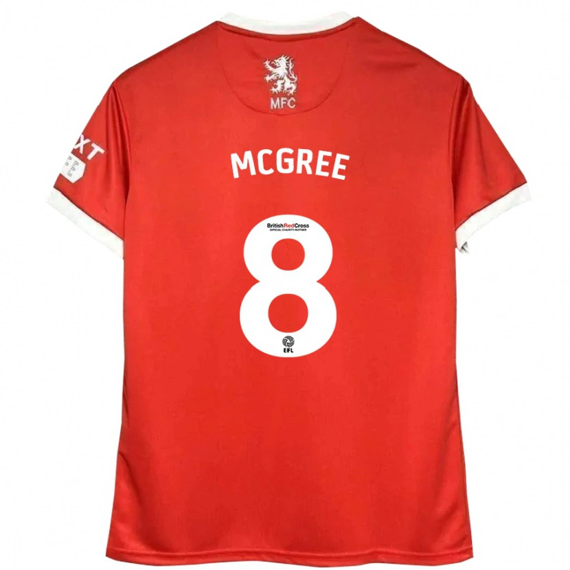 Danxen Niño Camiseta Riley Mcgree #8 Rojo Blanco 1ª Equipación 2024/25 La Camisa