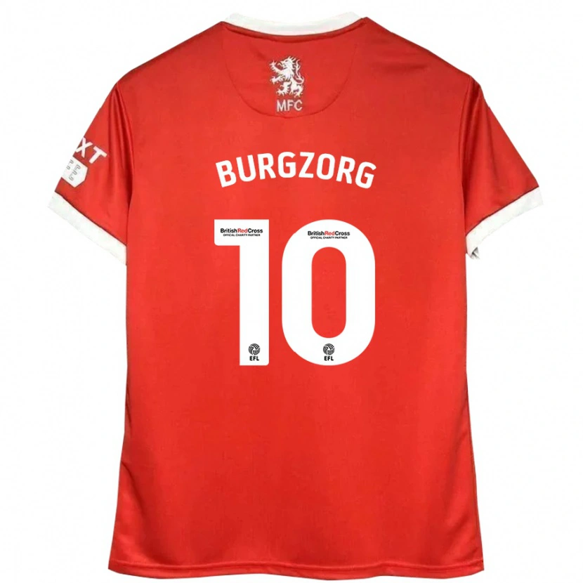 Danxen Niño Camiseta Delano Burgzorg #10 Rojo Blanco 1ª Equipación 2024/25 La Camisa