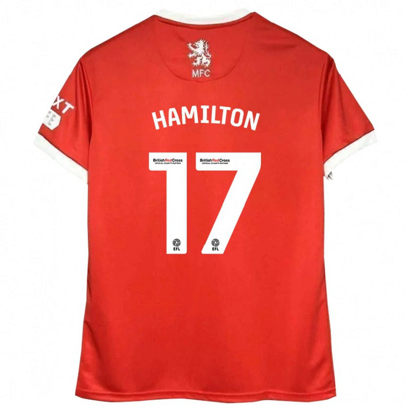 Danxen Niño Camiseta Micah Hamilton #17 Rojo Blanco 1ª Equipación 2024/25 La Camisa