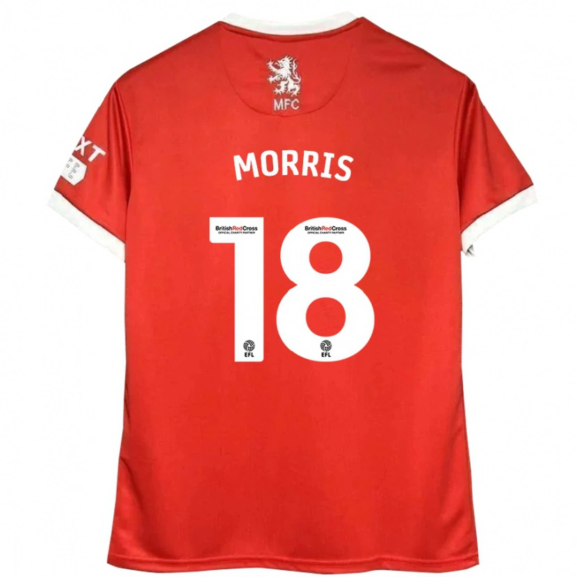 Danxen Niño Camiseta Aidan Morris #18 Rojo Blanco 1ª Equipación 2024/25 La Camisa