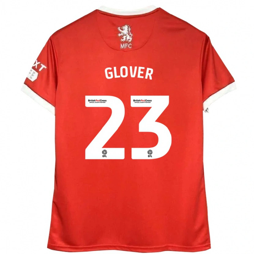 Danxen Niño Camiseta Tom Glover #23 Rojo Blanco 1ª Equipación 2024/25 La Camisa