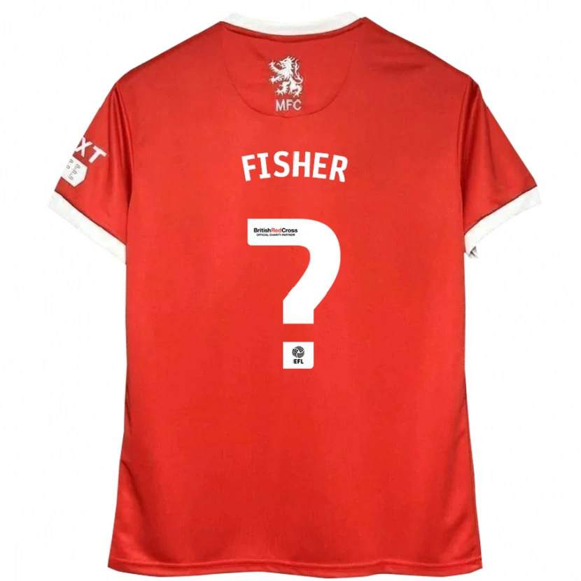 Danxen Niño Camiseta Nathan Fisher #0 Rojo Blanco 1ª Equipación 2024/25 La Camisa